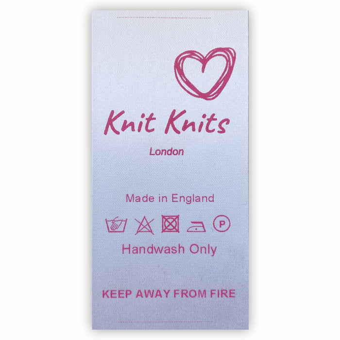 Sew-in Garment Labels Customised with Washing Symbols/Instructions