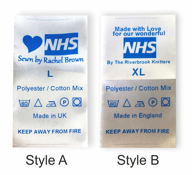 NHS Scrubs/Bags/Hats Sew-in Labels