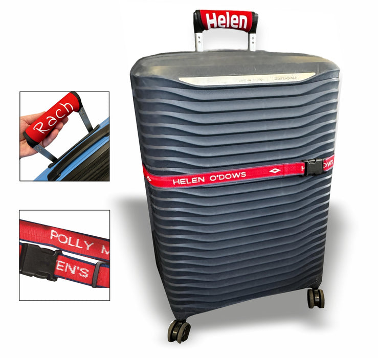 Suitcase personalised straps outlet