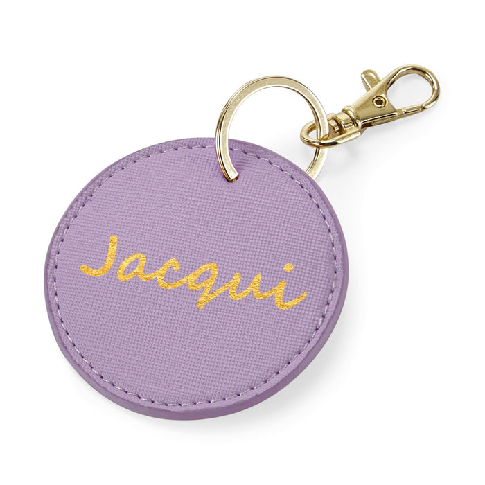 Circular Key Ring / Bag Clip - Boutique Styling – Personalised with name - Oyster plus other colours