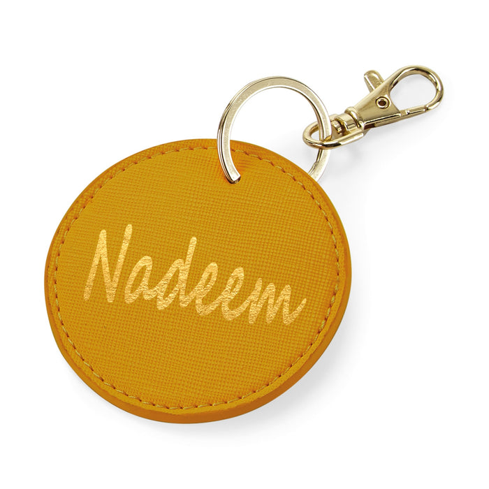 Circular Key Ring / Bag Clip - Boutique Styling – Personalised with name - Oyster plus other colours
