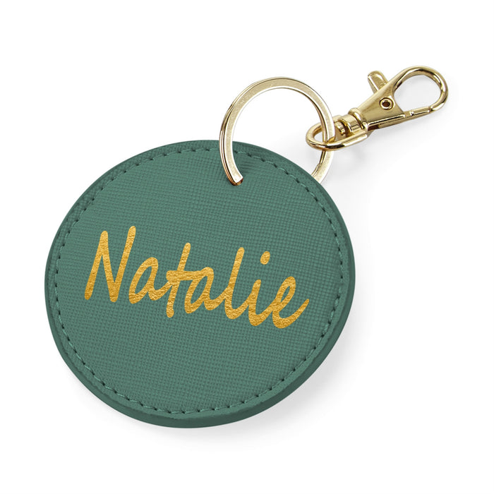 Circular Key Ring / Bag Clip - Boutique Styling – Personalised with name - Oyster plus other colours