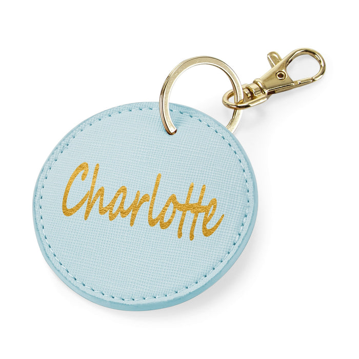 Circular Key Ring / Bag Clip - Boutique Styling – Personalised with name - Oyster plus other colours