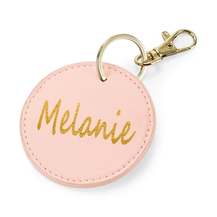 Circular Key Ring / Bag Clip - Boutique Styling – Personalised with name - Oyster plus other colours