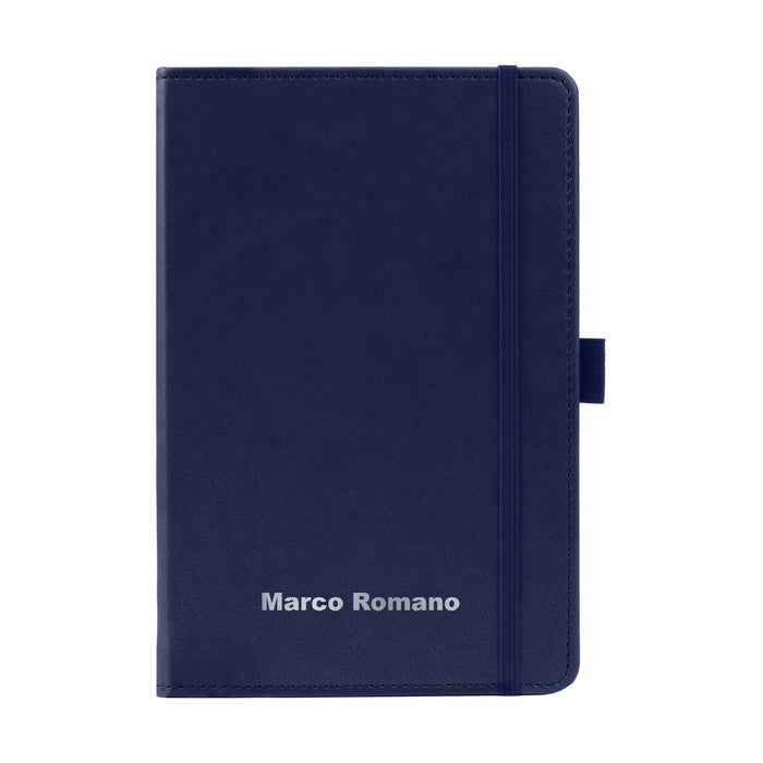 Luxury Italian Style A5 Notebook Stitched Cover personalised, inc Matching Pen