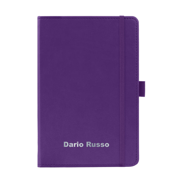 Luxury Italian Style A5 Notebook Stitched Cover personalised, inc Matching Pen