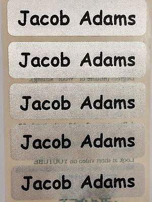 Iron-On Name Tapes Black Print on White Tapes