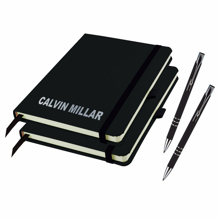 Mini A6 Personalised Notebooks and matching Pen - Twin Pack