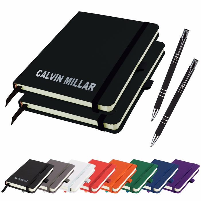 Mini A6 Personalised Notebooks and matching Pen - Twin Pack