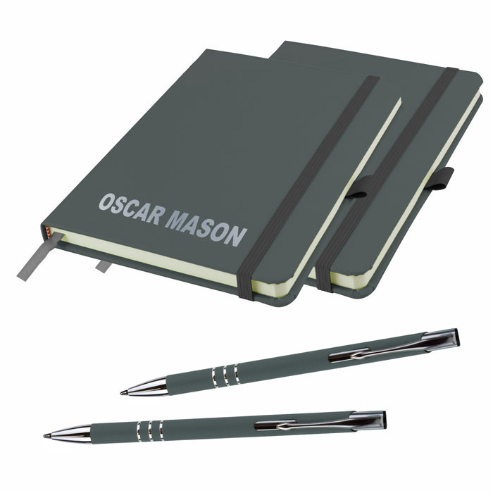 Mini A6 Personalised Notebooks and matching Pen - Twin Pack