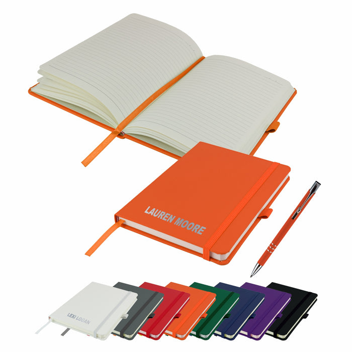 Mini A6 Personalised Notebooks and matching Pen - Twin Pack