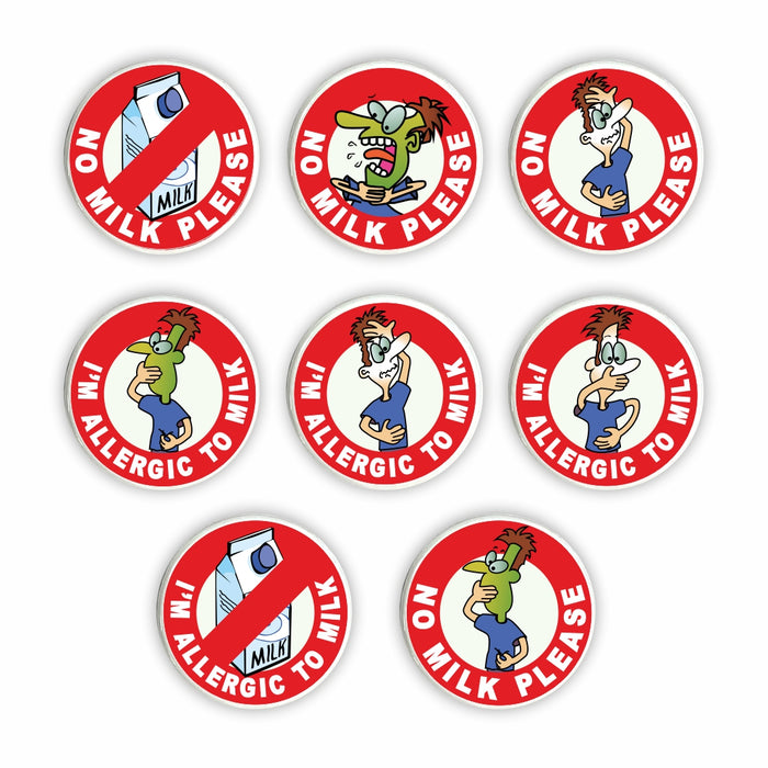 Milk Allergy Pin Badges