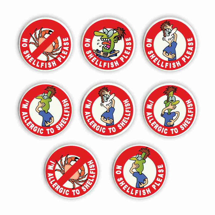 Shellfish Allergy Pin Badges