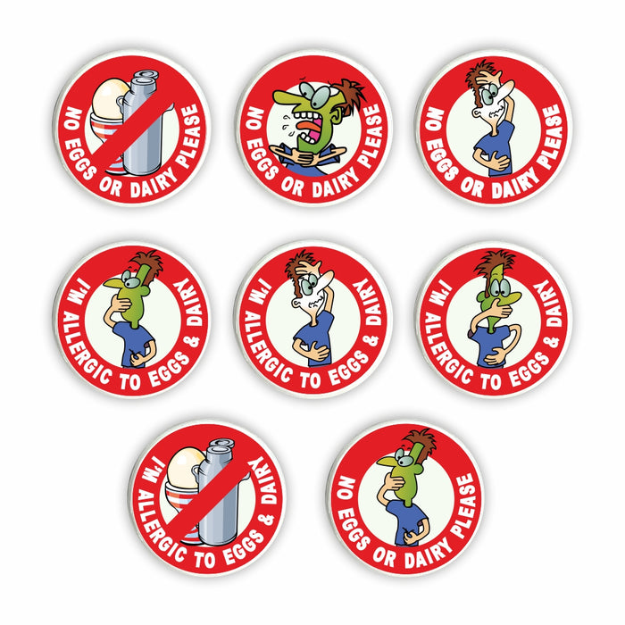 Egg & Dairy Allergy Pin Badges