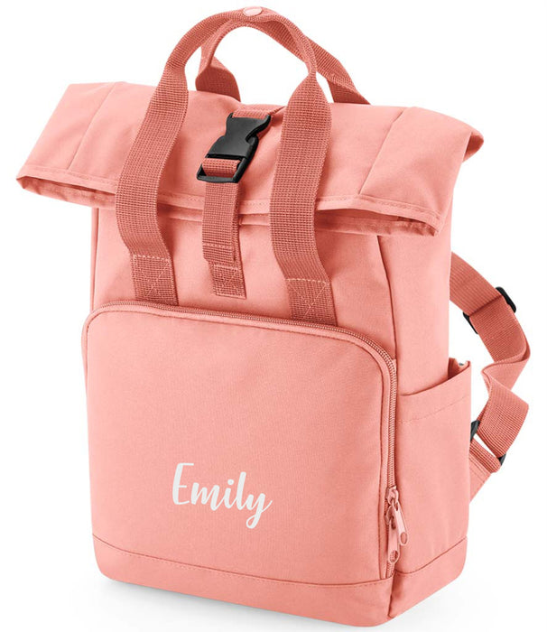 Roll Top Backpack Printed with Name