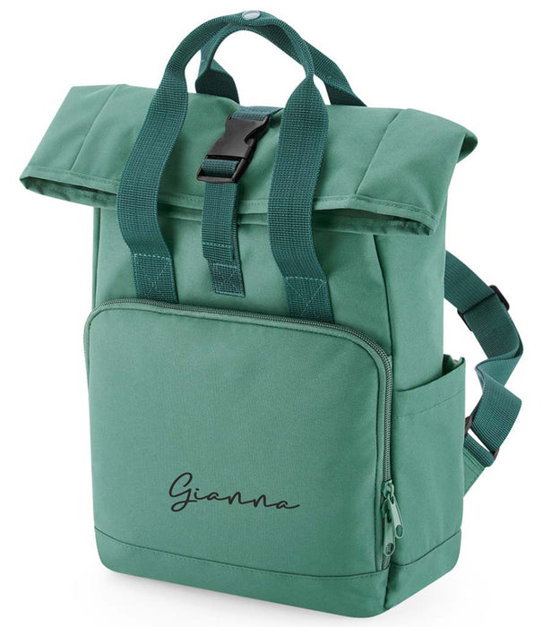 Roll Top Backpack Printed with Name