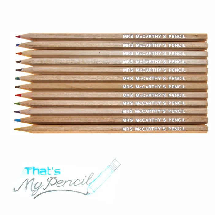 Natural Wood Colouring Pencils Embossed with Name