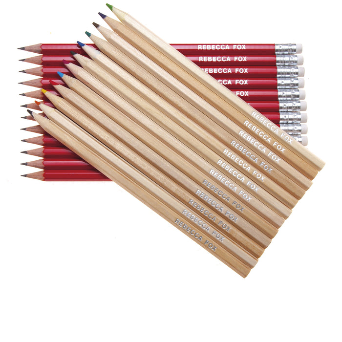 12 Natural Wood Colouring & 12 Graphite Pencils