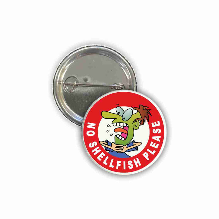 Shellfish Allergy Pin Badges