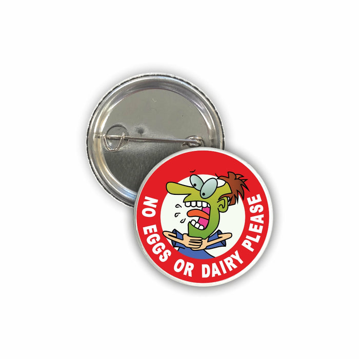 Egg & Dairy Allergy Pin Badges