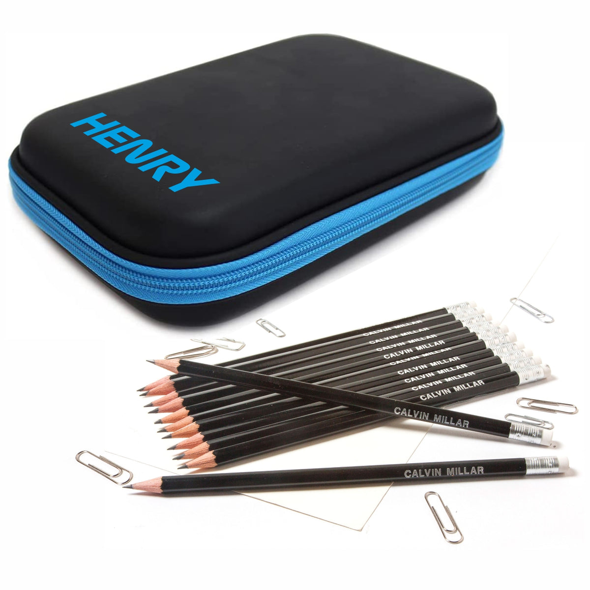 Block Style Case with 12 Pencils — Nametape Express