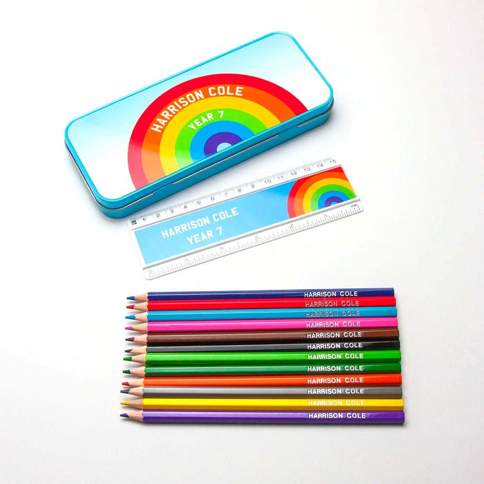 Personalised Tin Set - Rainbow Design