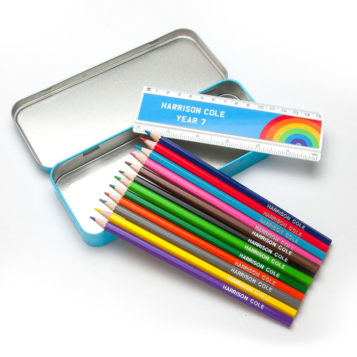 Personalised Tin Set - Rainbow Design