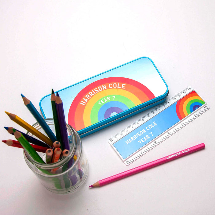 Personalised Tin Set - Rainbow Design