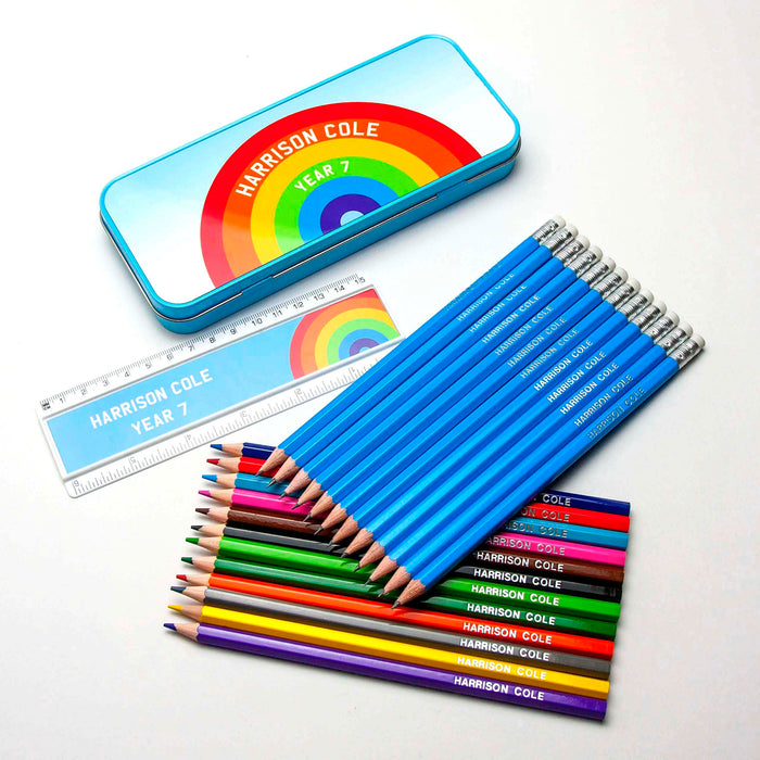 Personalised Tin Set - Rainbow Design v2