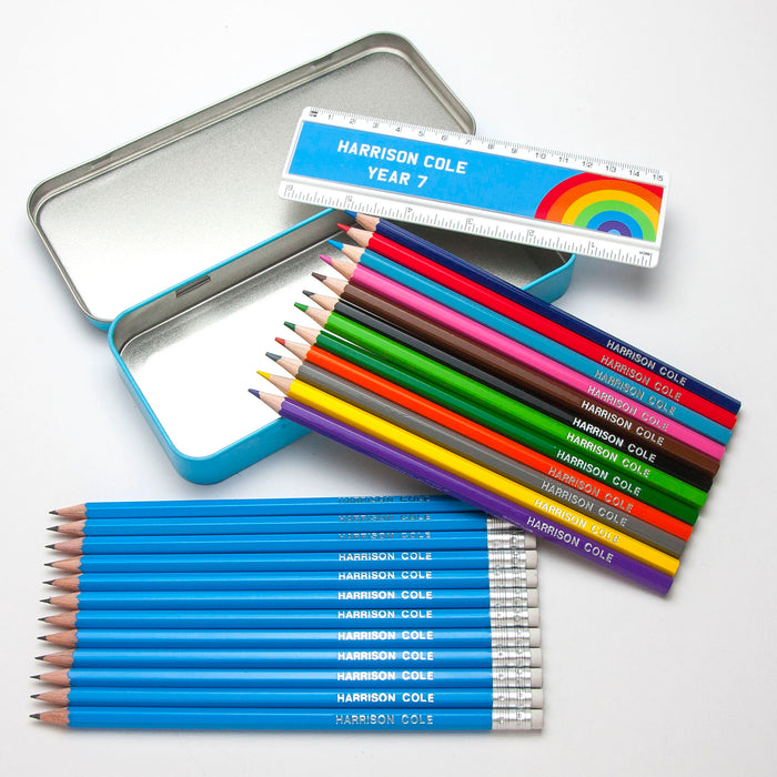Personalised Tin Set - Rainbow Design v2