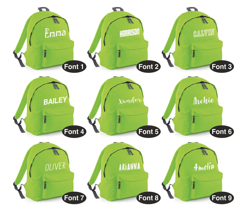 Backpack Printed with Name Junior and Adult Sizes
