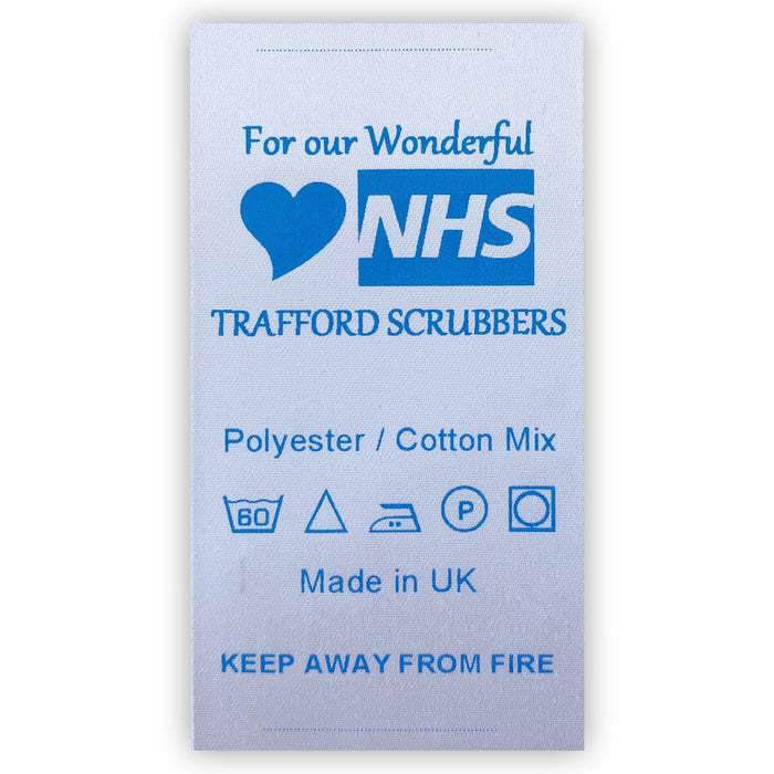 Sew-in Garment Labels Customised with Washing Symbols/Instructions