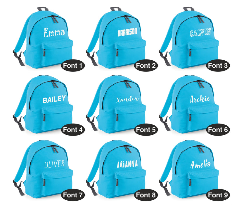 Backpack Printed with Name Junior and Adult Sizes