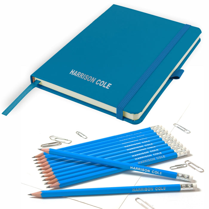 Personalised A5 Notebook with 12 Pencils
