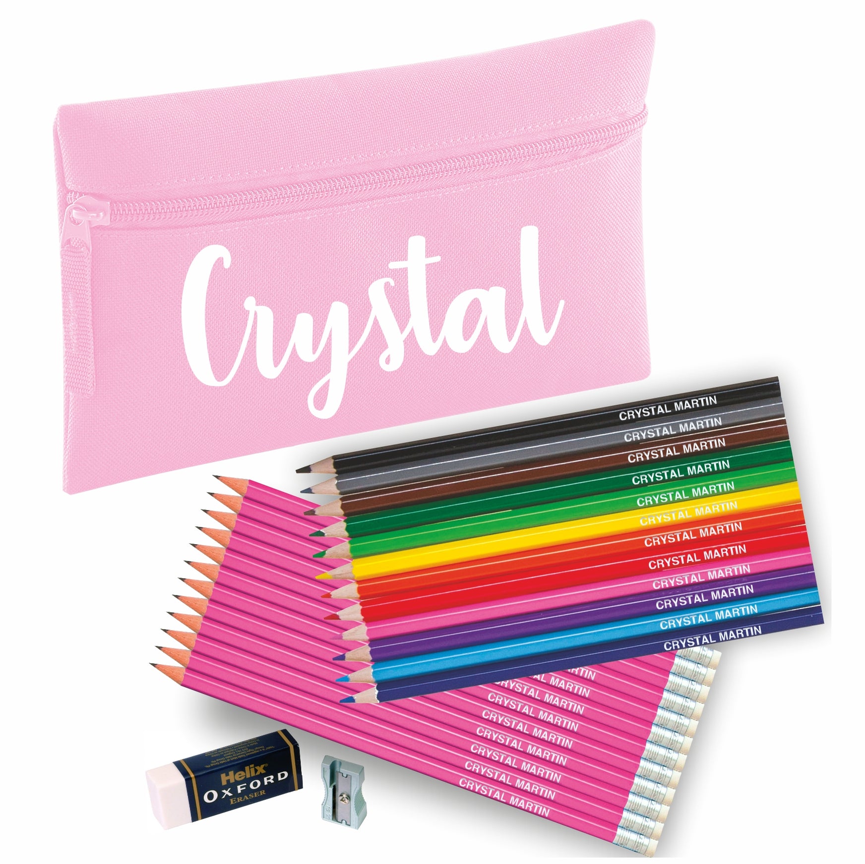 Pencil Case with 12 Colouring & 12 HB Pencils + Helix Sharpener & Eras ...