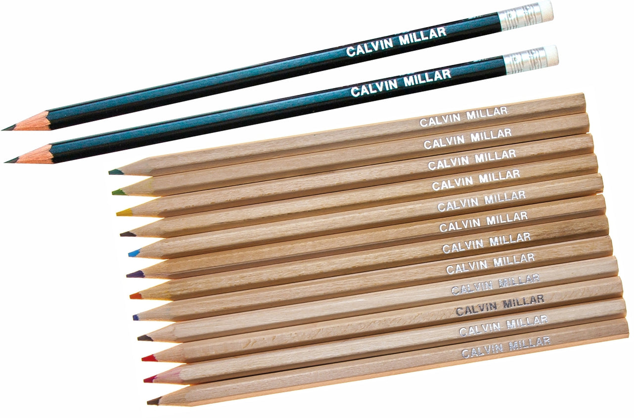 Pink Canvas Pencil Case with Colouring Pencils — Nametape Express