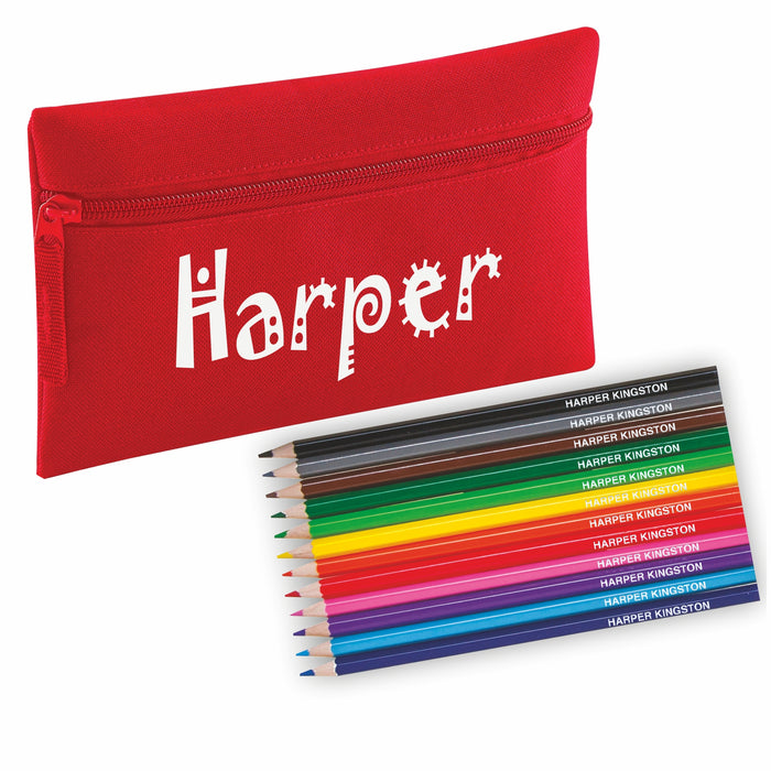 Pencil Case with 12 Colouring Pencils