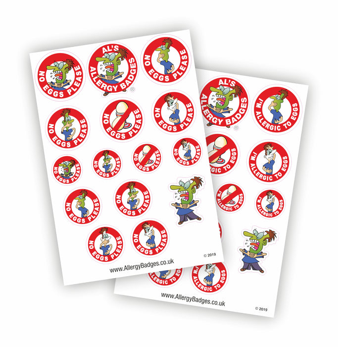 Egg Allergy Warning Stickers - No Eggs